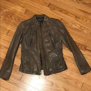 Banana Republic Brown Leather Moto Jacket
